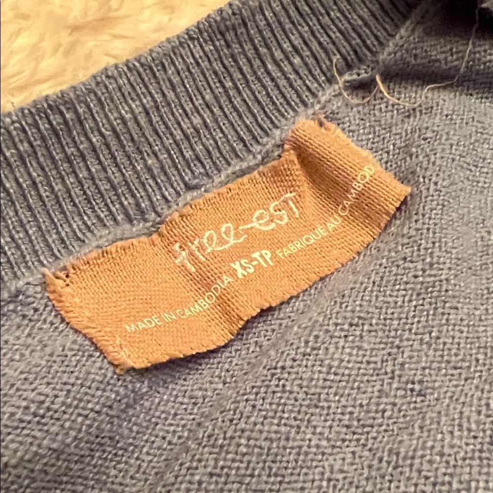 Free People Set Sky Blue Knit Top and Pants Set - Picture 2 of 5